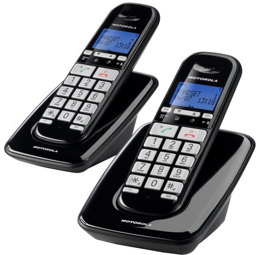 טלפון אלחוטי + שלוחה נוספת Motorola S3002 צבע שחור