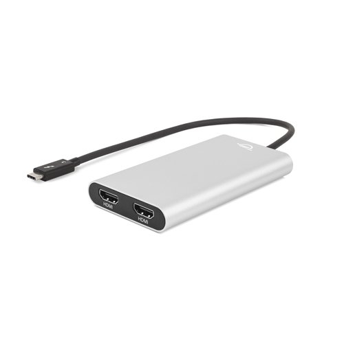 מתאם Thunderbolt 3 ל-2 חיבורי HDMI 4K 60hz