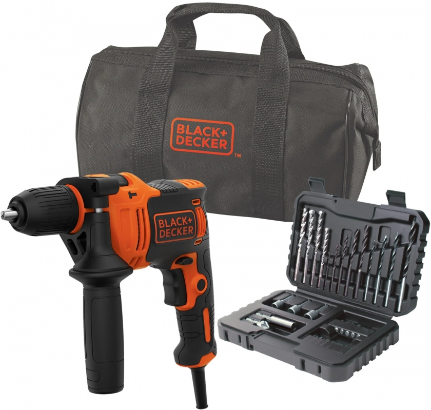 מקדחה רוטטת חשמלית BlackDecker 710W + תיק נשיאה ומקדחים