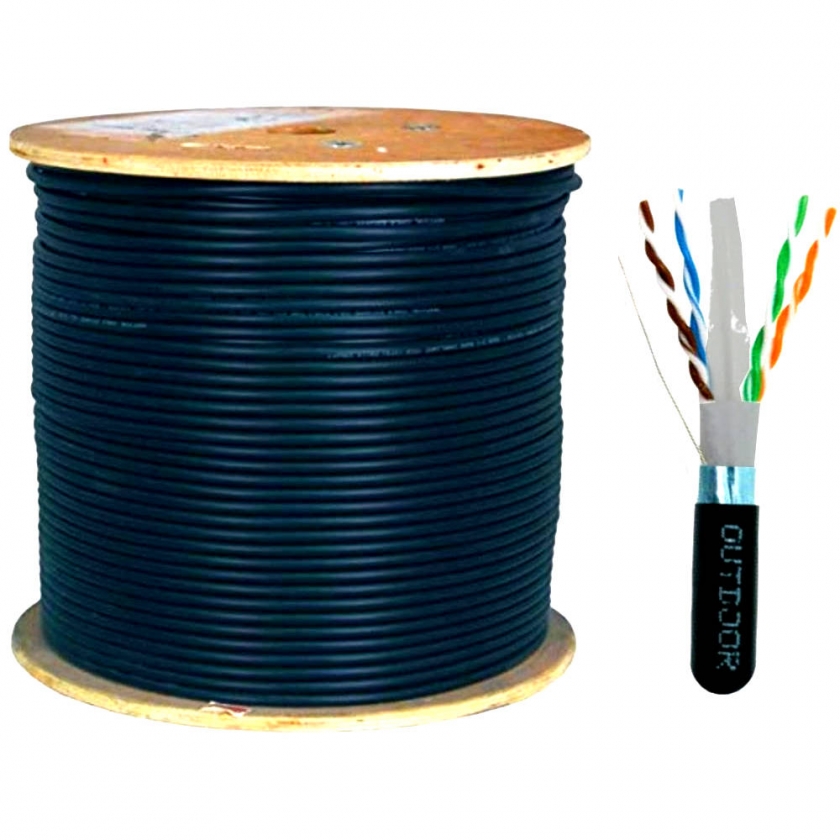 305 מטר כבל רשת חיצוני קשיח CAT6 מסוכך FTP עמיד בתנאי חוץ