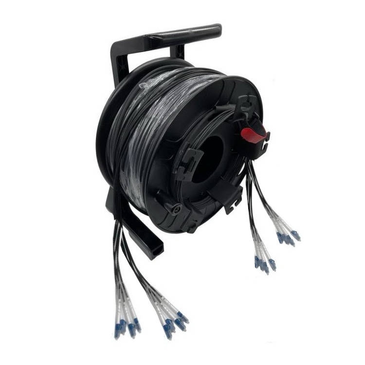 כבל אופטי טקטי 8 סיבים SM מחברי LC על גלגלת - 200 מטר