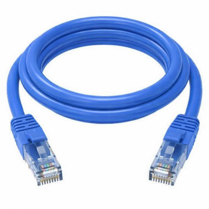 כבל רשת RJ45 מסוכך CAT6 באורך 1 מטר בצבע כחול