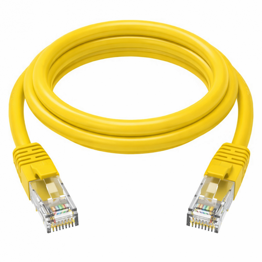כבל רשת RJ45 מסוכך CAT6 באורך 1 מטר בצבע צהוב