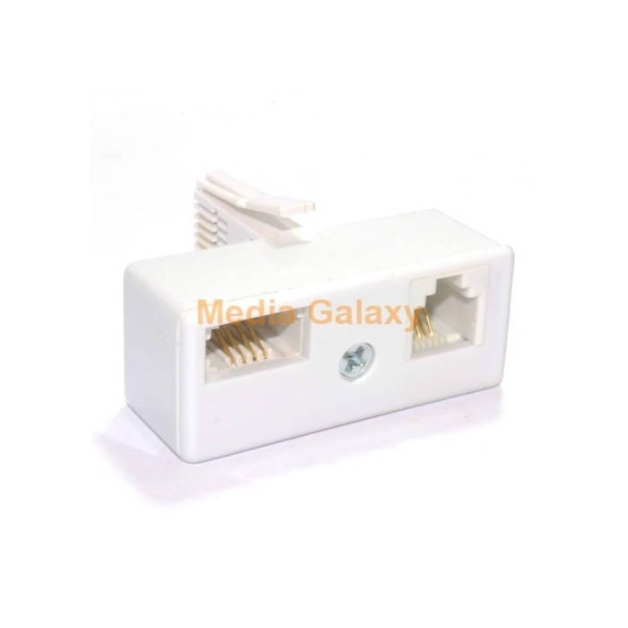 מפצל לשקע טלפון "בזק" לשקע בזק + אמריקאי