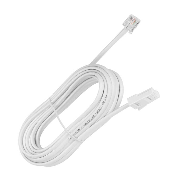 כבל טלפון לבן חיבורים בזק-אמריקאי באורך 3 מטר