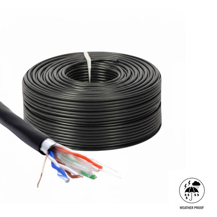 100 מטר כבל רשת חיצוני קשיח CAT5e מסוכך FTP עמיד בתנאי חוץ