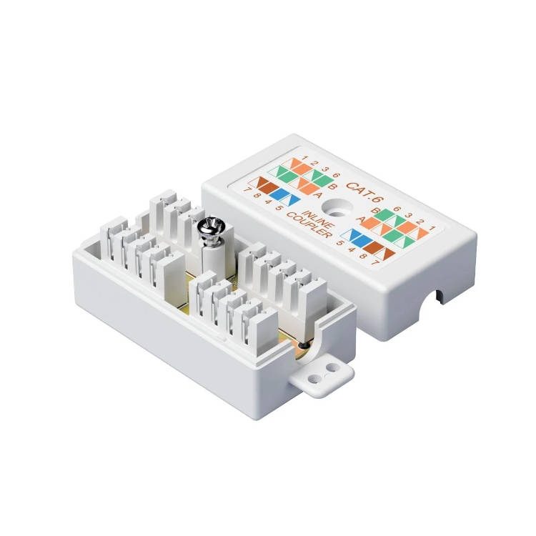 קופסת חיבור מקצועית ל-2 כבלי רשת בתקן CAT6