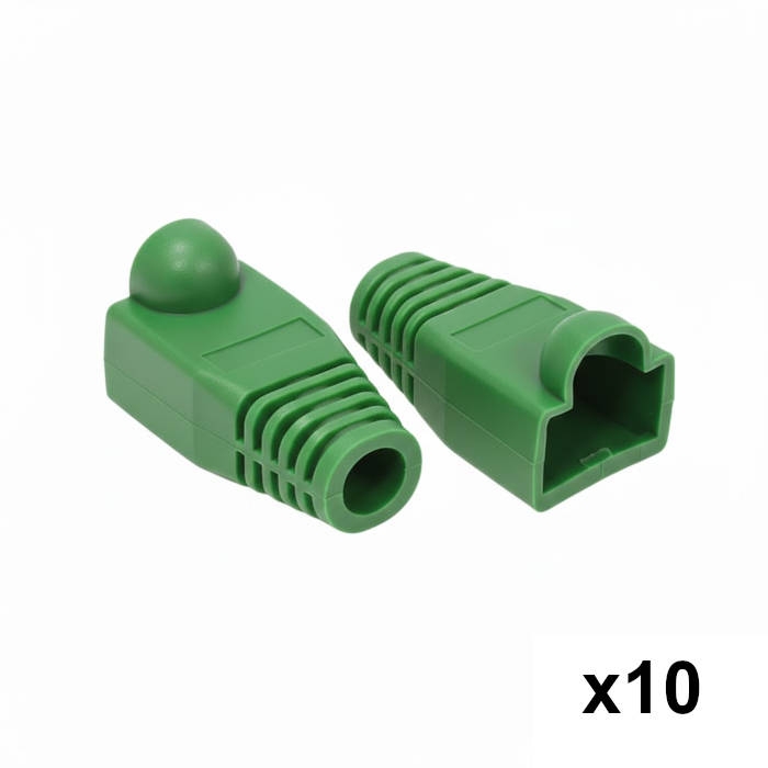 10 יחידות כיסוי גומי לקונקטור RJ45 - צבע ירוק