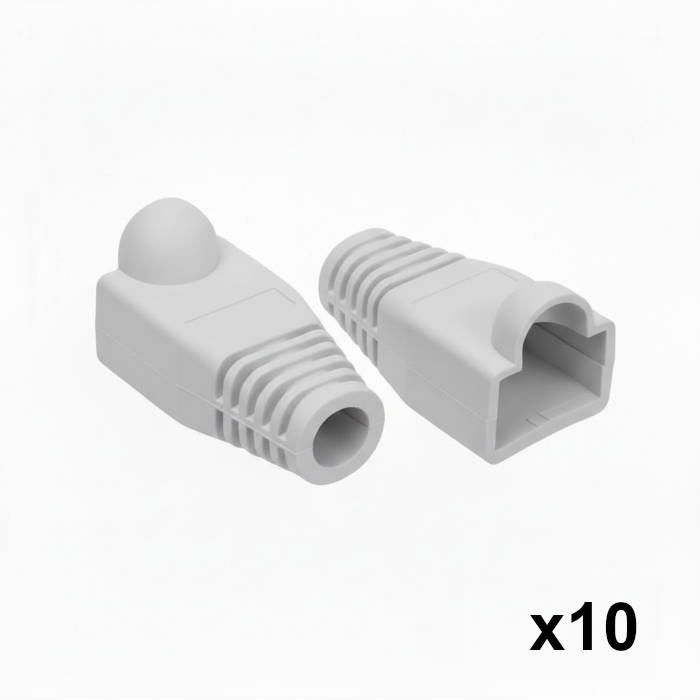 10 יחידות כיסוי גומי לקונקטור RJ45 - צבע אפור
