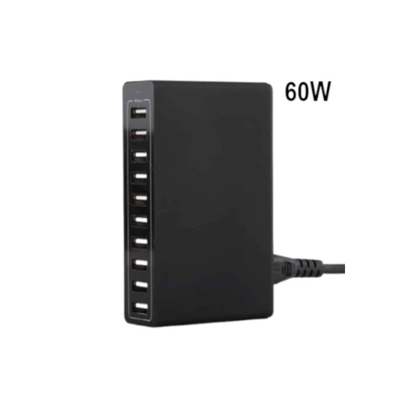 מטען USB שולחני ל-10 חיבורים 60W