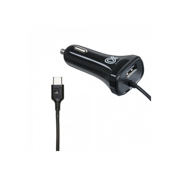 מטען USB מהיר 4A לרכב עם כבל Type C