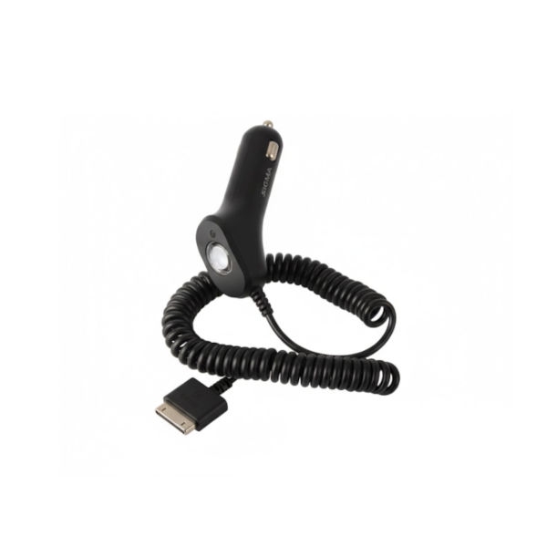 מטען iPhone לרכב 1A עם כבל ספירלי - תוצרת SIGMA דגם C-IPH-1A