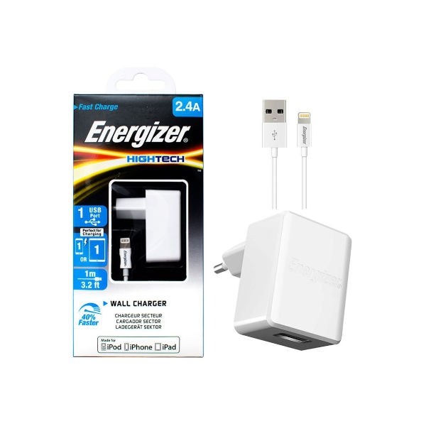 מטען USB מהיר 2.4A למכשירי Apple עם כבל Lightning