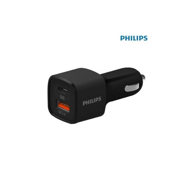 מטען USB מהיר למצת הרכב Philips Type C QC3.0 PD18W