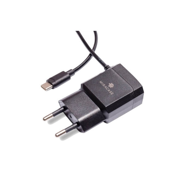 מטען USB מהיר 2.4A לשקע חשמל עם כבל Type C מובנה