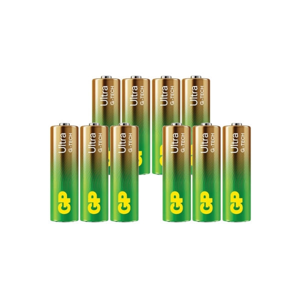10 סוללות אצבע Ultra אלקליין AA תוצרת GP