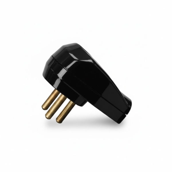 תקע חשמל שחור 220V עם 3 פינים עגולים
