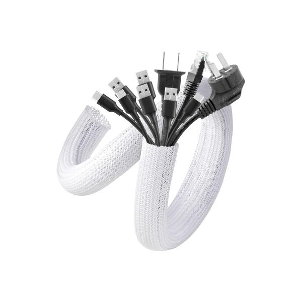 שרוול רשת לבן 3 מטר לאיגוד וסידור כבלים