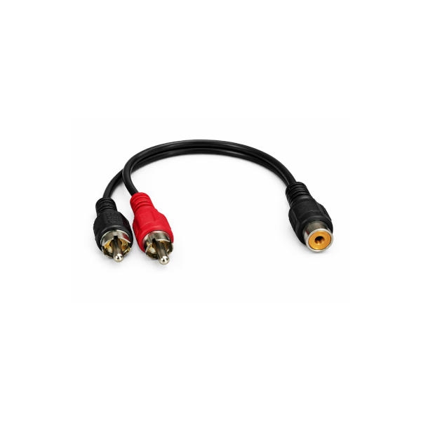כבל אודיו מתאם מחיבור RCA נקבה ל-2RCA זכר