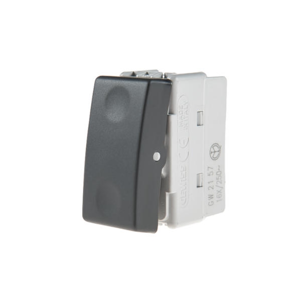 מפסק תאורה יחיד שחור סידרת System רוחב 1 מודול - Gewiss GW21571