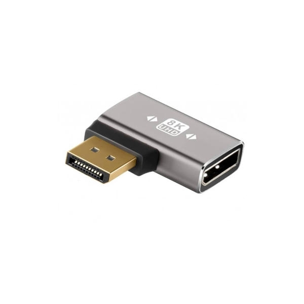 מתאם זוויתי DISPLAYPORT 1.4 8K@60HZ זכר-נקבה שמאלה