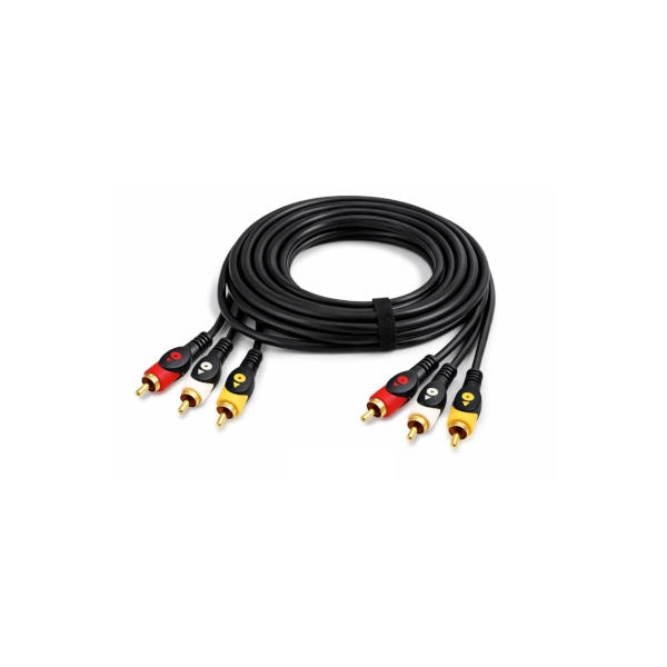 כבל וידאו + אודיו סטריאופוני 3RCA ל-3RCA באורך 2 מטר