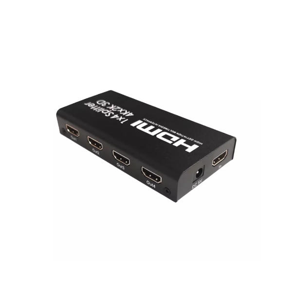 מפצל HDMI Splitter ל-4 מסכים בו זמנית כולל הגברה - תמיכה ב-4K