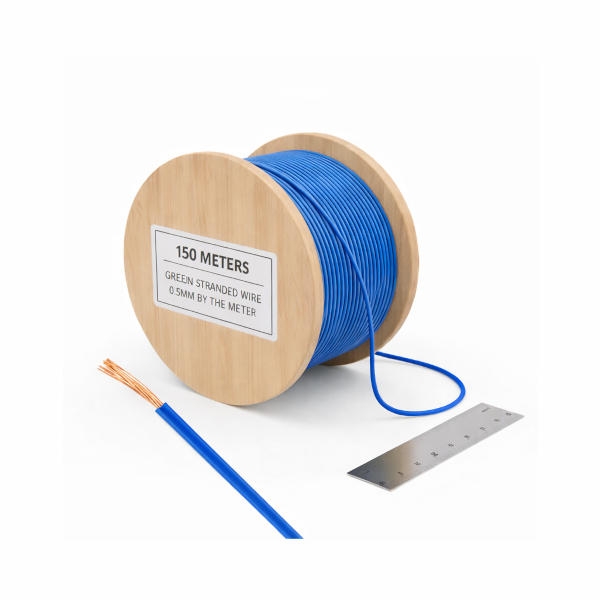 חוט חשמל שזור 0.5 מילימטר עם בידוד כחול - מחיר למטר רץ