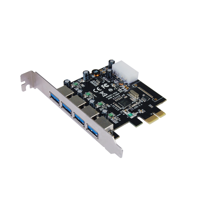 כרטיס הרחבה PCIe עם 4 יציאות USB 3.0