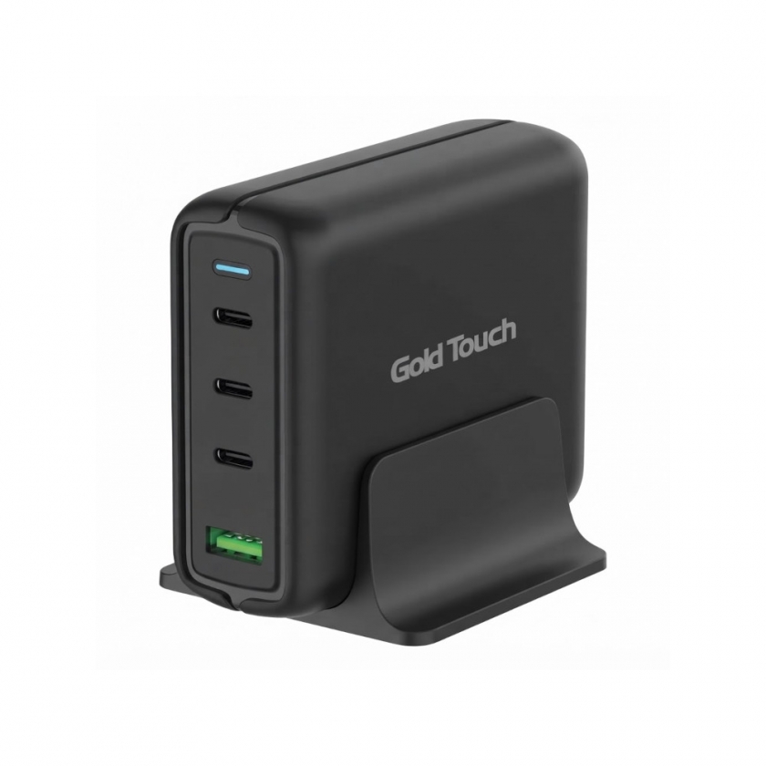 מטען קיר מהיר 4 יציאות 140W עם 3 יציאות USB‑C ו־USB‑A