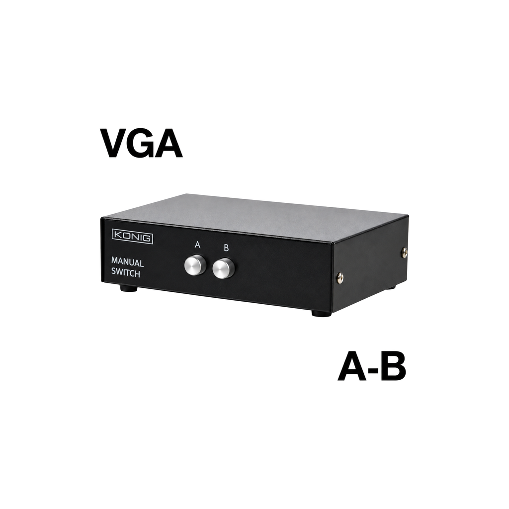 קופסת מיתוג למסך מחשב VGA ל-2 מחשבים