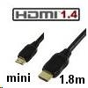כבל HDMI למיני mini HDMI בתקן 2.0 אורך 1.8 מטר, תומך 3D