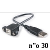 כבל USB-2.0 לפנל עם חיבור A זכר ל-B נקבה - אורך 0.3 מטר